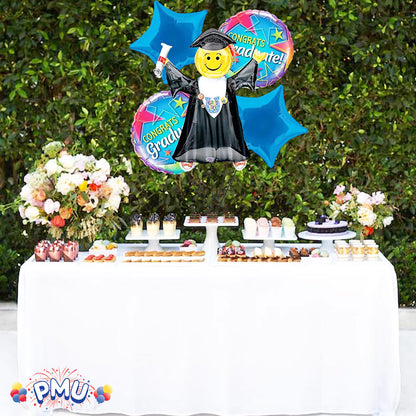 PMU Graduation Jumping Smiley Grad Balloon Bouquet (5/Pkg) Pkg/1