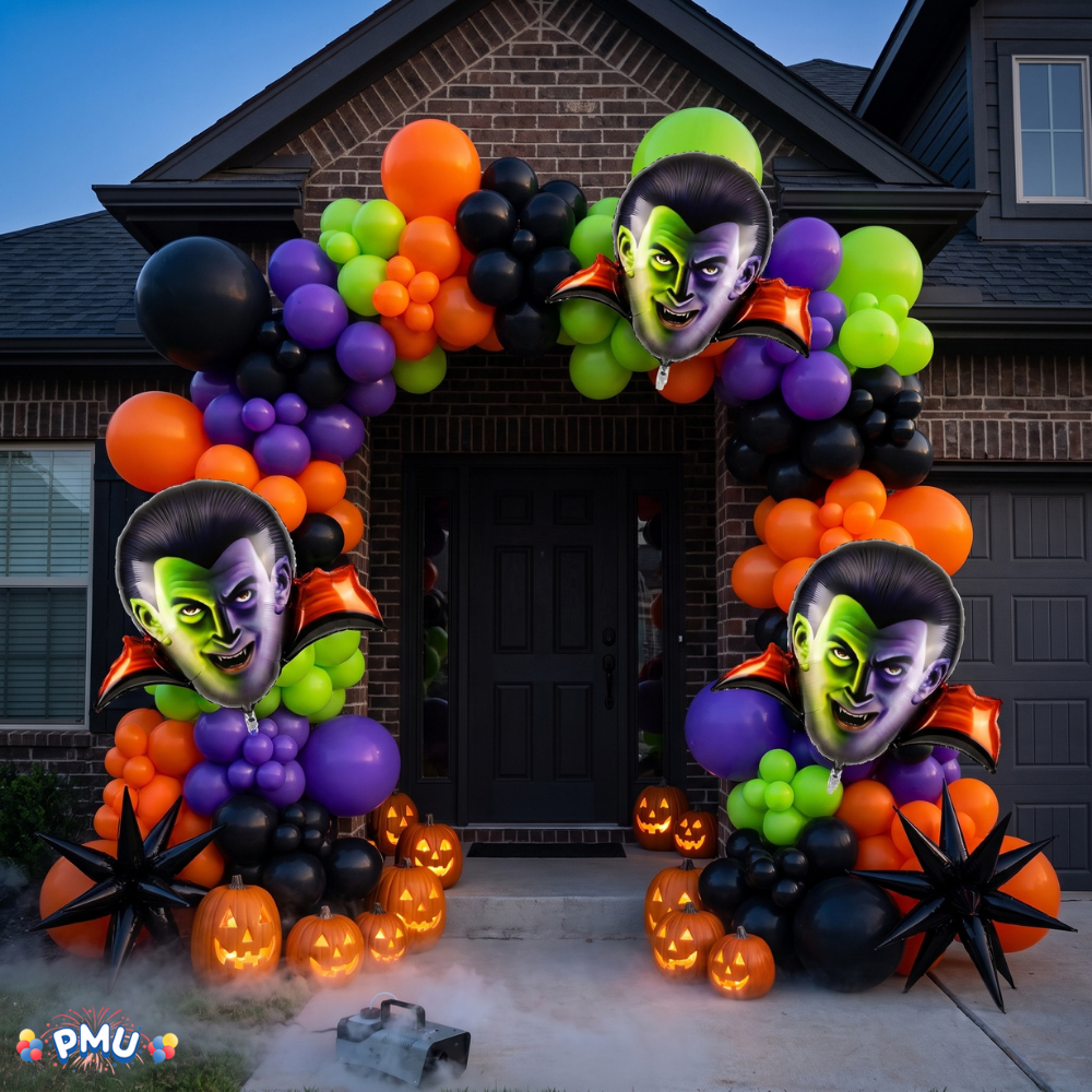 PMU Halloween Mylar Foil Balloons for Halloween Party Decorations, Haunted House, Photo Booth & Spooky Celebrations