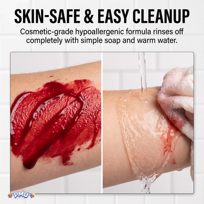 PMU Fake Blood, Halloween Costume Makeup, Fake Blood for Costumes