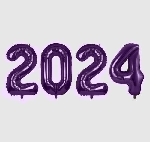 PMU New Year's Eve Party "2024" 16inch, 30inch, & 40inch in Number Mylar Balloons 2024 New Year, Graduation, Birthday, Special Events Accessories Party Celebration (4/pkg) Pkg/1