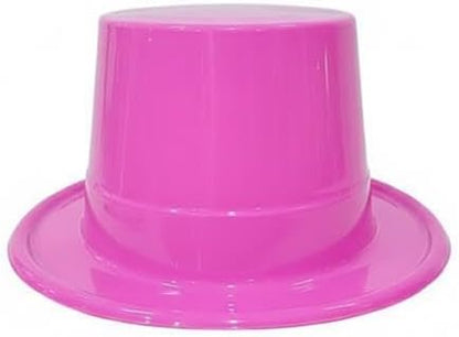 PMU Plastic Party Top Hat for Adults & Kids - Plastic Hat for Parties, New Year Events, Magic Shows & Photo Booth Props