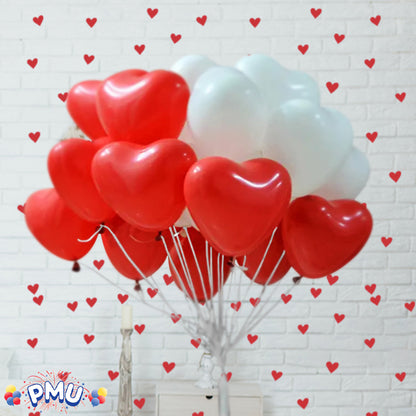 PMU Heart Shaped Balloons 15 Inch PartyTex Premium Latex Valentines Day, Weddings, Birthdays, Anniversaries, Engagements