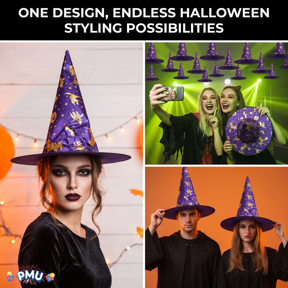 PMU Halloween Party Accessories Decoration Costume Witch Hats