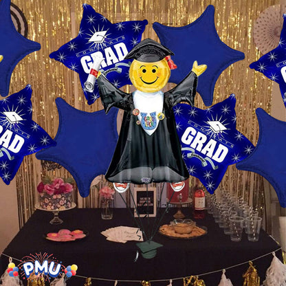 PMU Graduation Jumping Smiley Grad Balloon Bouquet (5/Pkg) Pkg/1