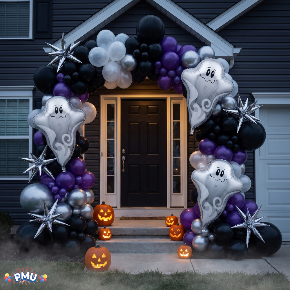 PMU Halloween Mylar Foil Balloons for Halloween Party Decorations, Haunted House, Photo Booth & Spooky Celebrations