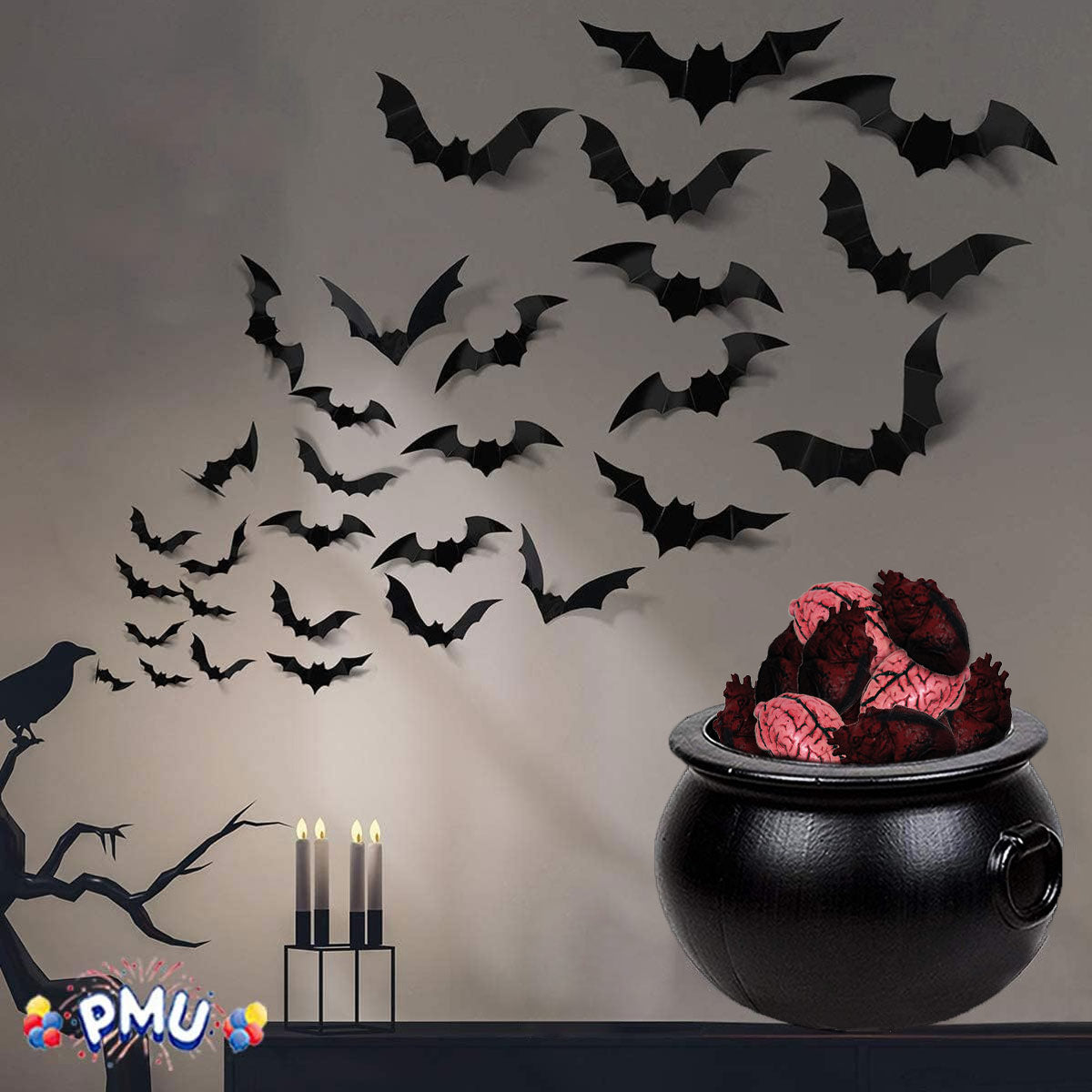 PMU Halloween Cauldron - Multi-Pack Assortment Plastic Candy Holder for Kids - Halloween Party Favors & Supplies