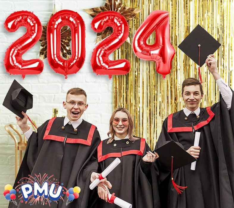 PMU New Year's Eve Party "2024" 16 & 40 in Number Mylar Balloons 2024 New Year, Graduation, Birthday, Special Events Accessories Party Celebration (4/pkg) Pkg/1