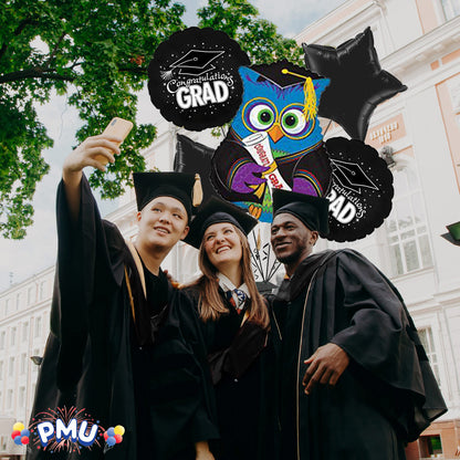 PMU Graduation Jumping Smiley Grad Balloon Bouquet (5/Pkg) Pkg/1