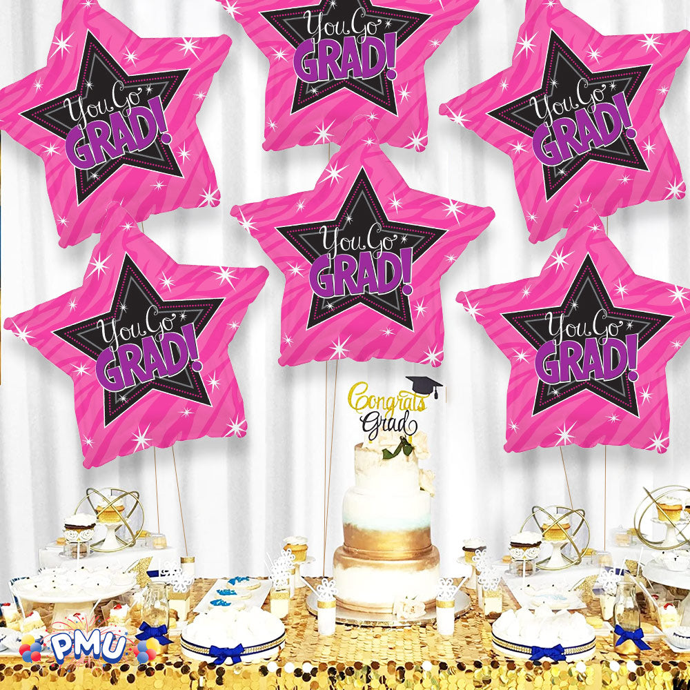 PMU Congrats Grad Cap Balloon, Star 18in Mylar | Graduation Decoration Mylar Balloons | Celebrate Success with Vibrant Graduation Balloons | Balloon Graduation Décor