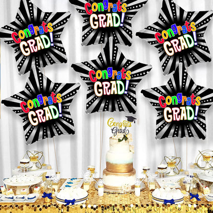 PMU Congrats Grad Cap Balloon, Star 18in Mylar | Graduation Decoration Mylar Balloons | Celebrate Success with Vibrant Graduation Balloons | Balloon Graduation Décor