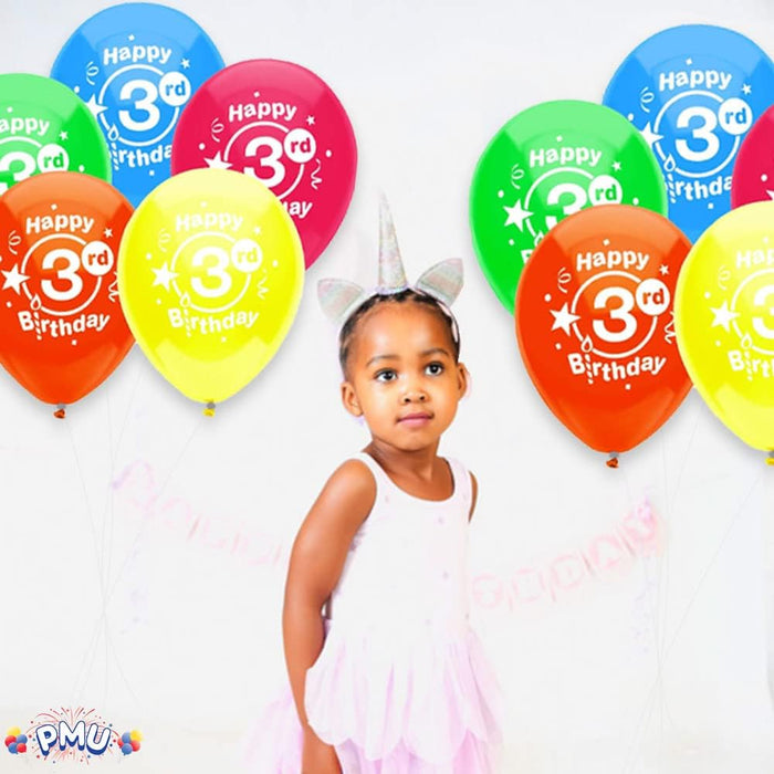 PMU Happy Birthday Balloons 12 Inch Latex (Assorted, Color)