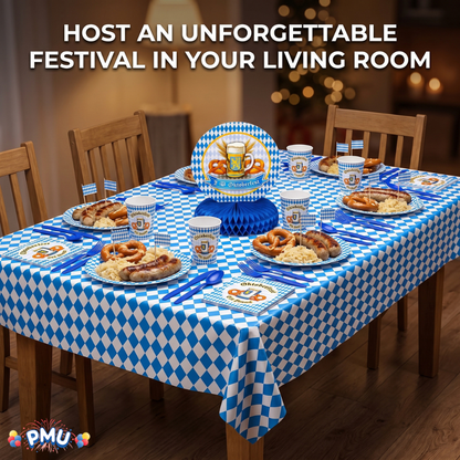 Oktoberfest Party Supplies Set Tableware Favors 138 Pcs for 8 Guests