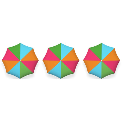 PMU Beach Umbrella 6 feet Opens to 72 inches Multicolor Beach Parasol and Outdoor Sun Protection Polyester
