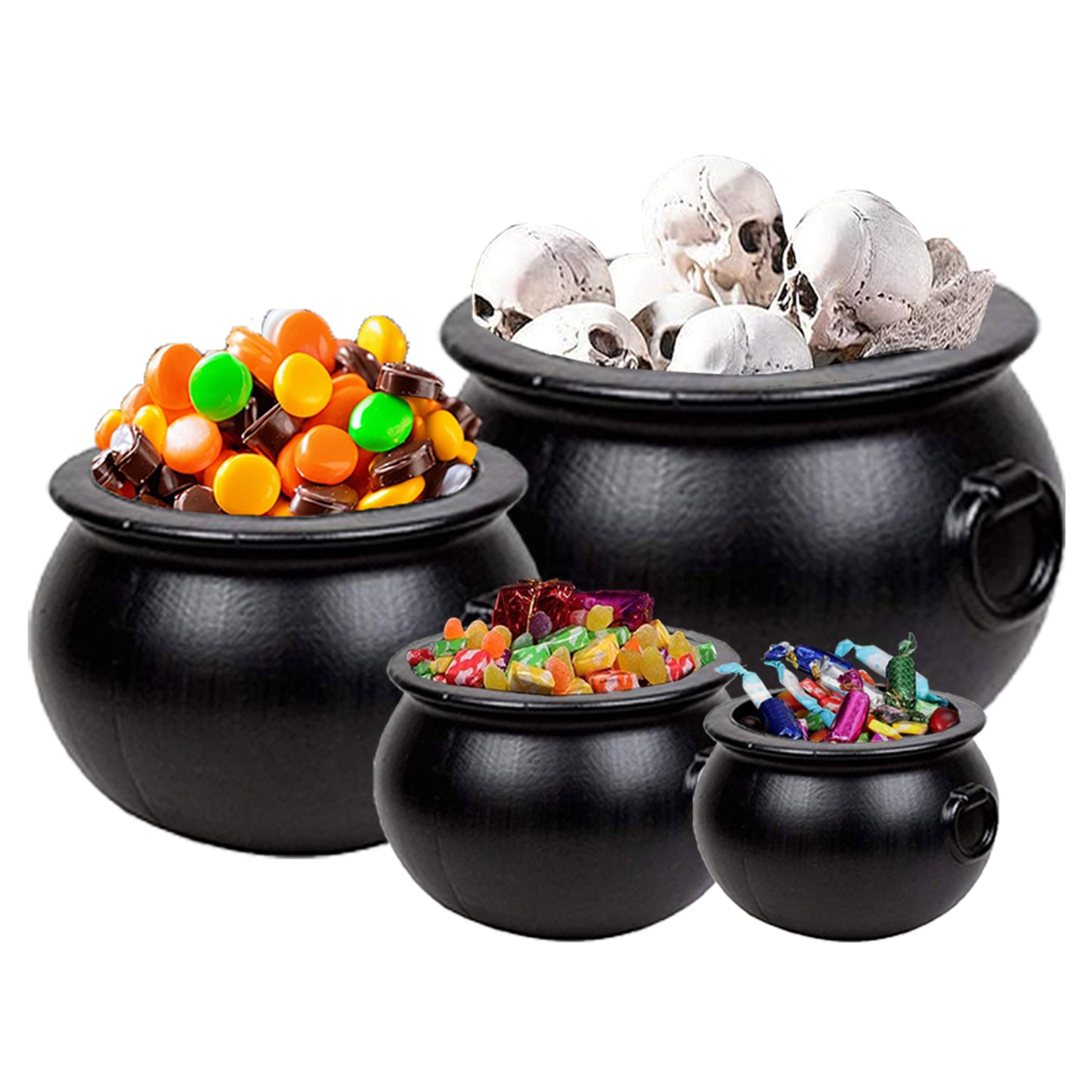 PMU Halloween Cauldron - Blow Mold Plastic Party Accessory - Candy Holder for Kids - Halloween Party Favors & Supplies – Perfect for Trick or Treat