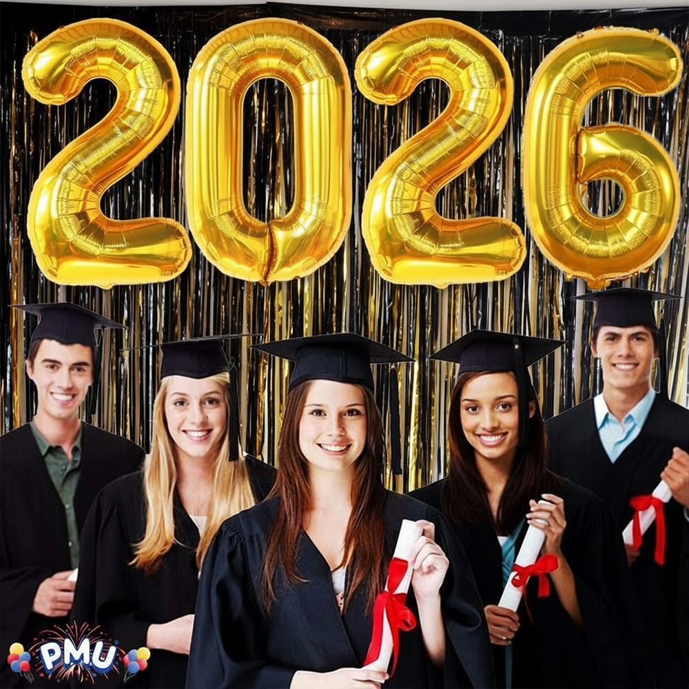 PMU New Year's Eve Party "2026" 16inch, 30inch, & 40inch in Number Mylar Balloons 2026 New Year, Graduation, Birthday, Special Events Accessories Party Celebration (4/pkg) Pkg/1