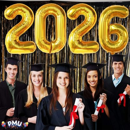 PMU New Year's Eve Party "2026" 16inch, 30inch, & 40inch in Number Mylar Balloons 2026 New Year, Graduation, Birthday, Special Events Accessories Party Celebration (4/pkg) Pkg/1