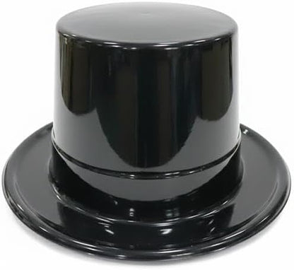 PMU Plastic Party Top Hat for Adults & Kids - Plastic Hat for Parties, New Year Events, Magic Shows & Photo Booth Props