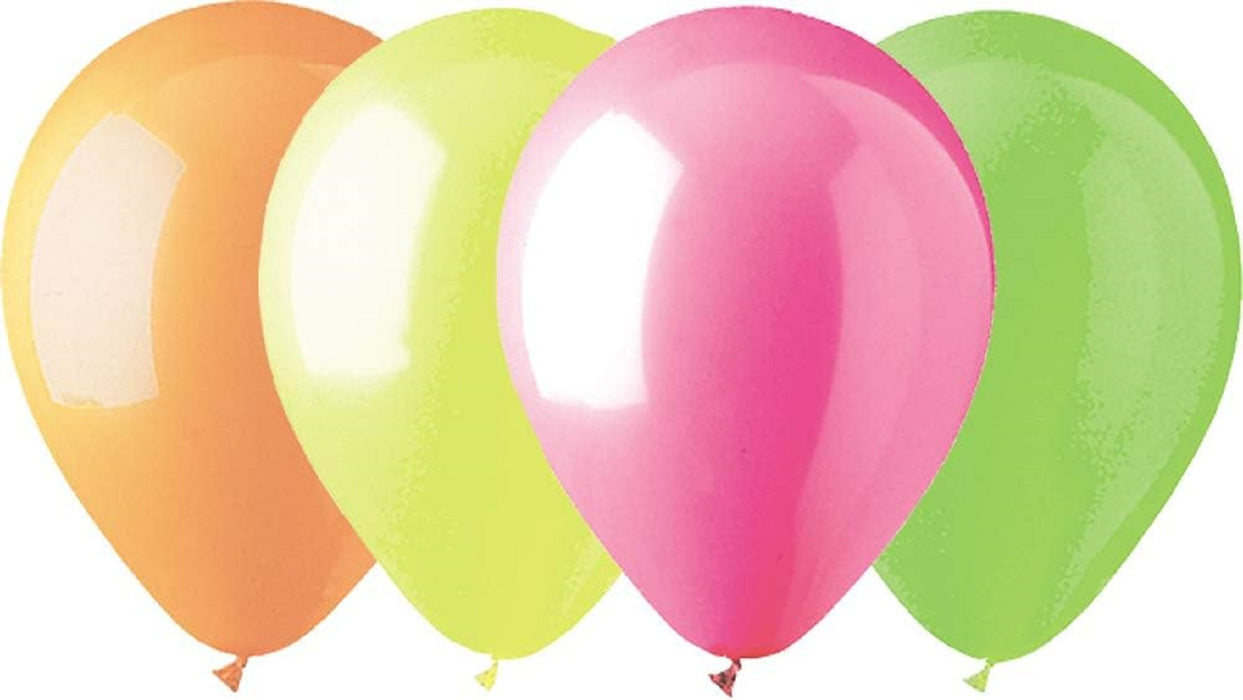 PMU Latex Balloons 12 inch Neon Assorted Pkg/100