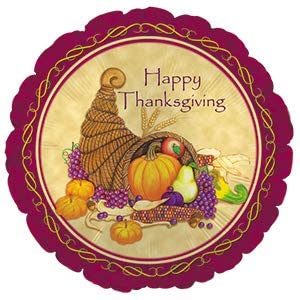 PMU Thanksgiving 18 Inch Mylar-Foil Balloons Pkg/1