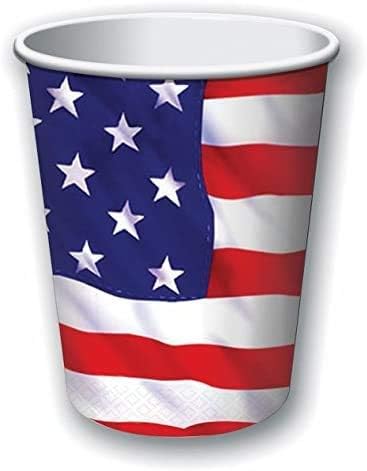 PMU Patriotic Stars and Stripes American Flag Patterned Paper Patriotic Party Tableware