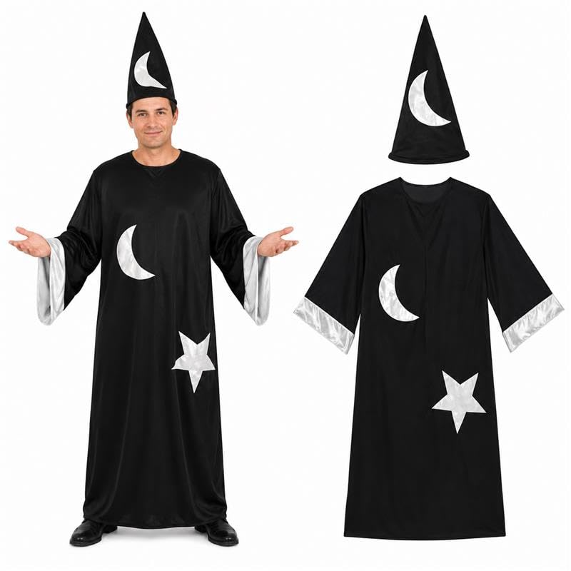 PMU Men's Halloween Costume, Horror Halloween Costume for Men, Hooded Robe