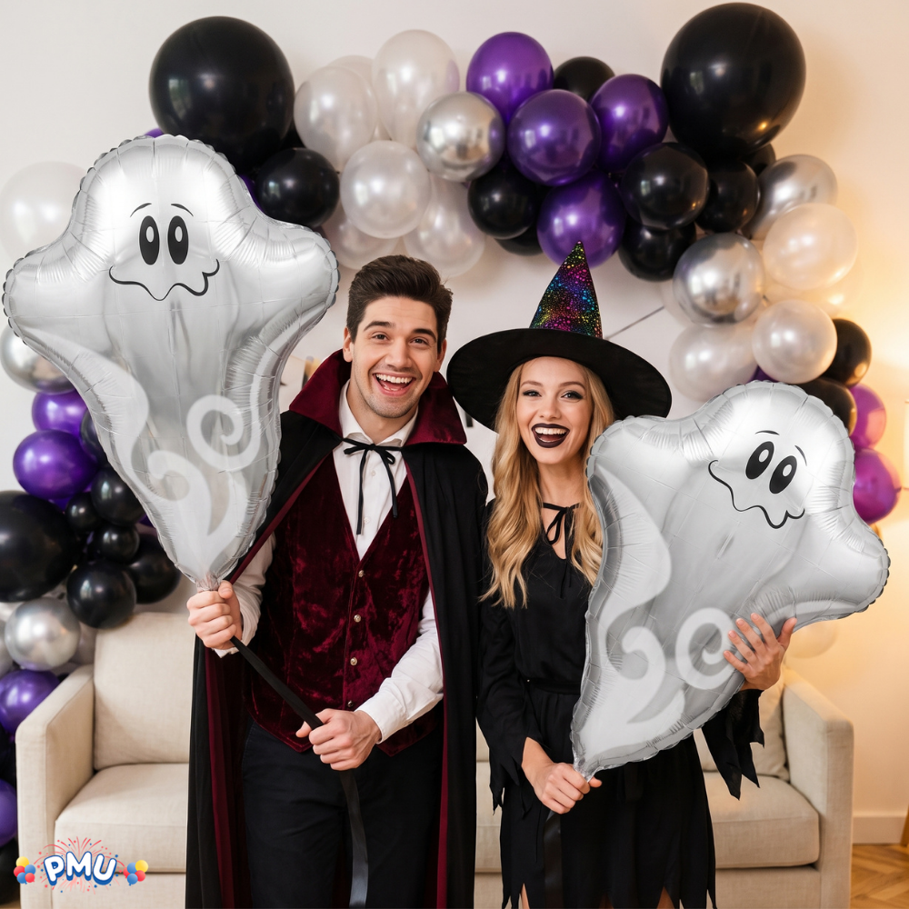 PMU Halloween Mylar Foil Balloons for Halloween Party Decorations, Haunted House, Photo Booth & Spooky Celebrations