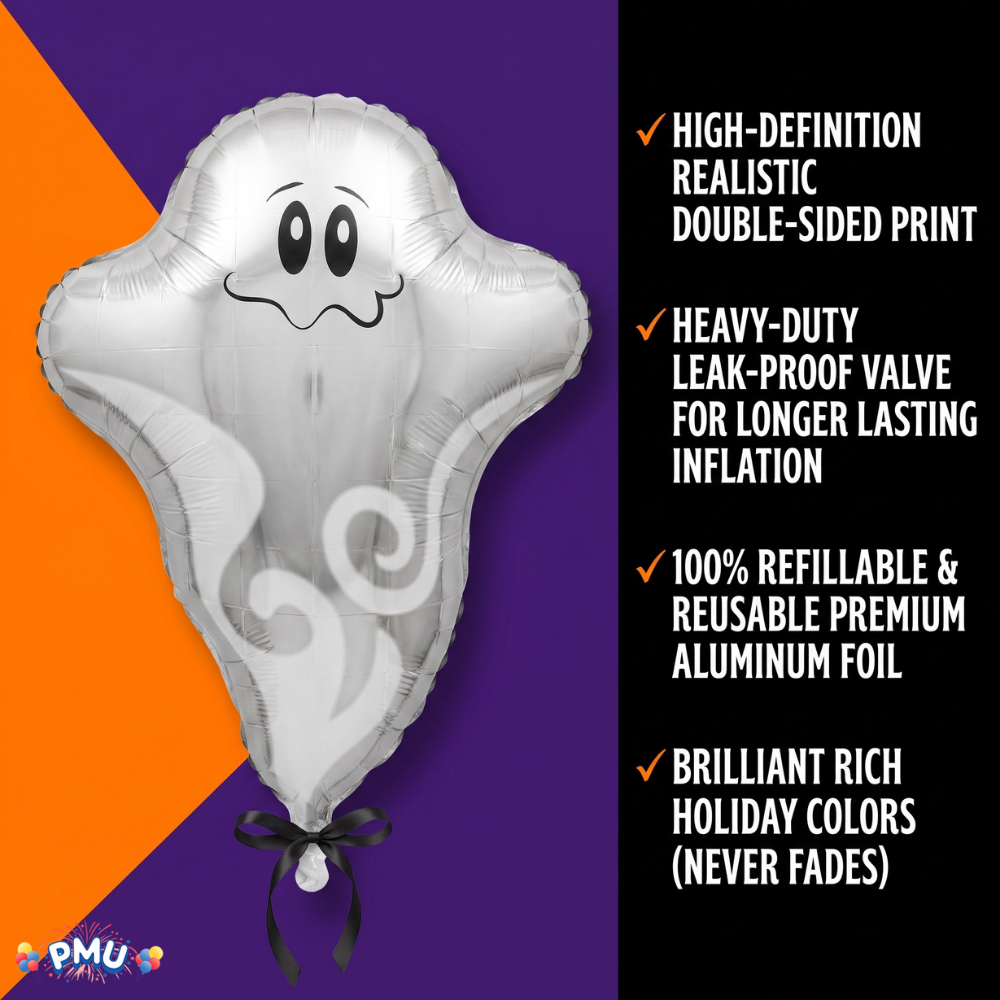 PMU Halloween Mylar Foil Balloons for Halloween Party Decorations, Haunted House, Photo Booth & Spooky Celebrations