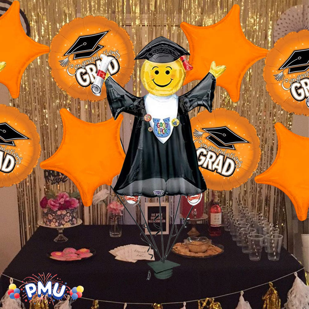 PMU Graduation Jumping Smiley Grad Balloon Bouquet (5/Pkg) Pkg/1