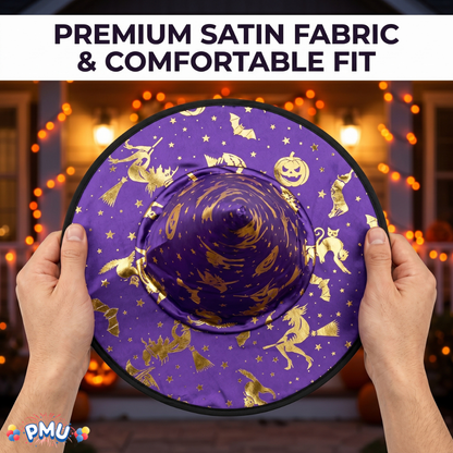 PMU 2 Pc Halloween Witch Cauldron Set – 8 Inch Black Cauldron Bowl & Witch Hat for Halloween Party Decorations, Tabletop & Home Décor
