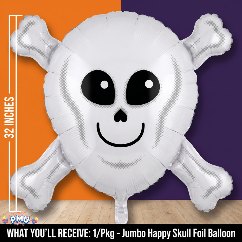 PMU Halloween Foil Balloons 18 Inch, Fun Mylar Balloons for Halloween Party Décor