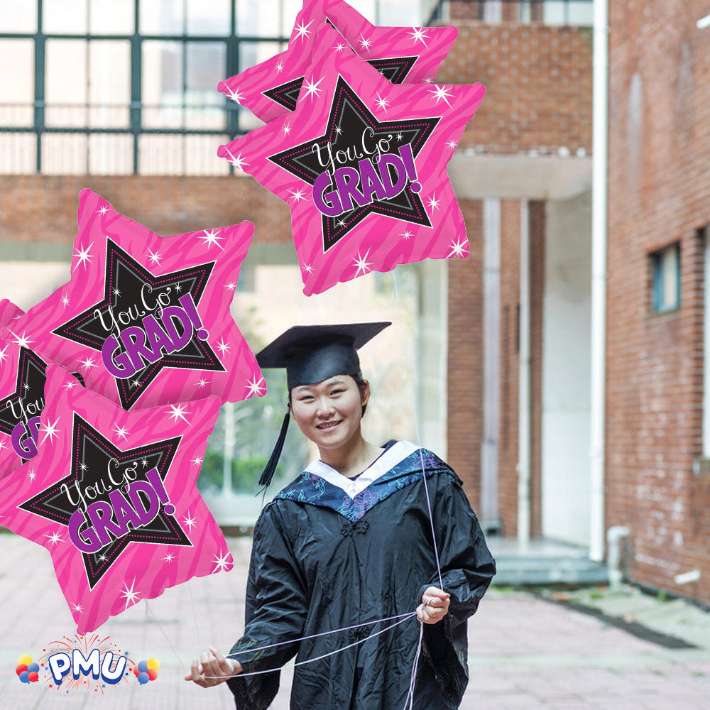 PMU Congrats Grad Cap Balloon, Star 18in Mylar | Graduation Decoration Mylar Balloons | Celebrate Success with Vibrant Graduation Balloons | Balloon Graduation Décor