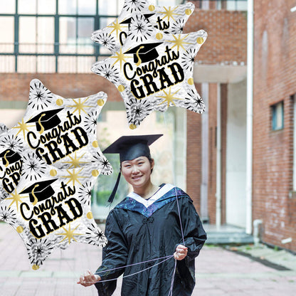 PMU Congrats Grad Cap Balloon, Star 18in Mylar | Graduation Decoration Mylar Balloons | Celebrate Success with Vibrant Graduation Balloons | Balloon Graduation Décor