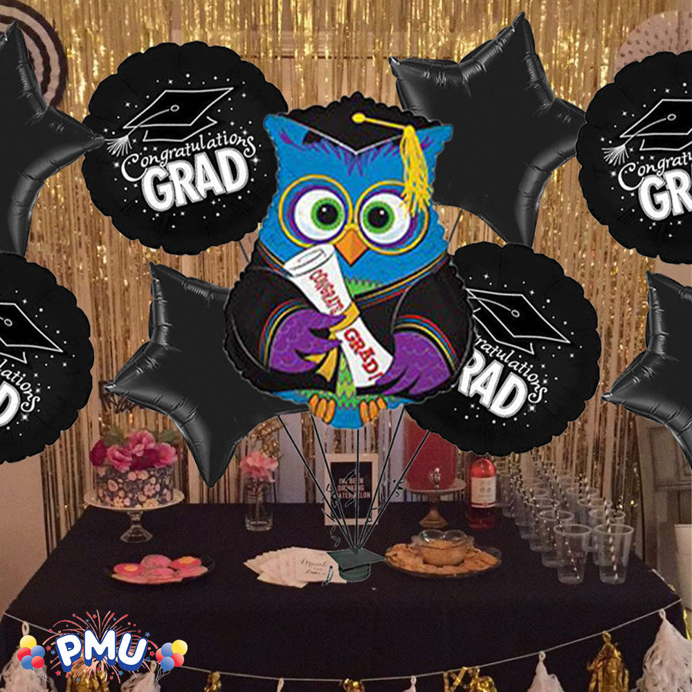 PMU Graduation Jumping Smiley Grad Balloon Bouquet (5/Pkg) Pkg/1