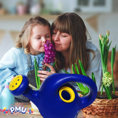 PMU 2 Gallon Watering Can - Garden Watering Can for Indoor & Outdoor Plants - Plastic Water Can with Detachable Sprinkler Head - Large Water Pot, Made in USA