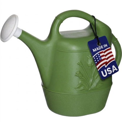 PMU 2 Gallon Watering Can - Garden Watering Can for Indoor & Outdoor Plants - Plastic Water Can with Detachable Sprinkler Head - Large Water Pot, Made in USA