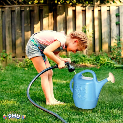 PMU 2 Gallon Watering Can - Garden Watering Can for Indoor & Outdoor Plants - Plastic Water Can with Detachable Sprinkler Head - Large Water Pot, Made in USA