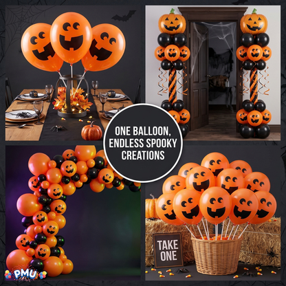 PMU Halloween Balloons - Small Latex Balloons for Halloween Ghost Theme & Birthday Parties, Trick-or-Treat, Party Favors & Decoration Supplies
