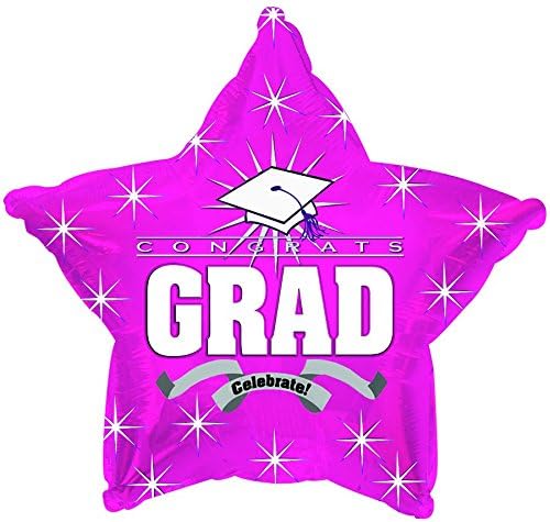 PMU Congrats Grad Cap Balloon, Star 18in Mylar | Graduation Decoration Mylar Balloons | Celebrate Success with Vibrant Graduation Balloons | Balloon Graduation Décor