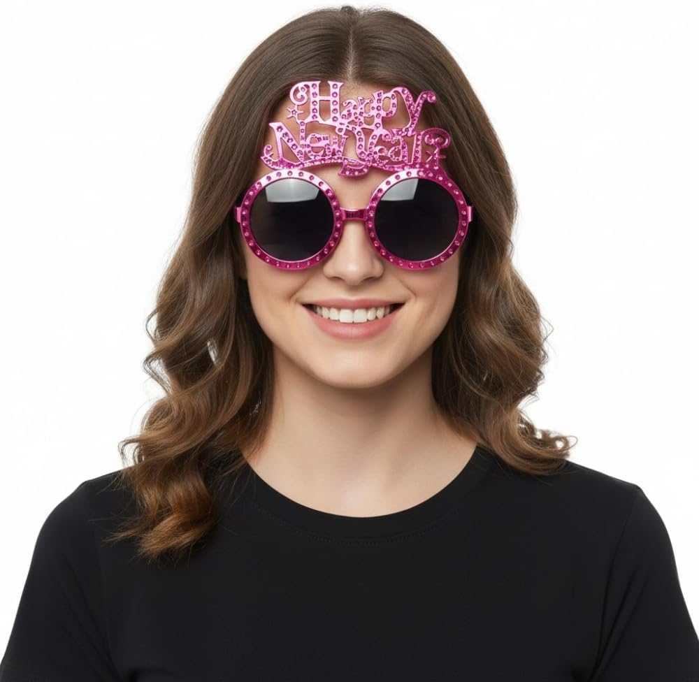 PMU Happy New Year Sunglasses – Party Glasses for 2026 Celebration, New Year’s Eve Decorations, Festive Photo Booth Props