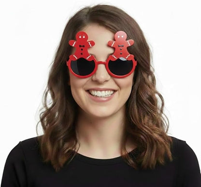PMU Christmas Holly Sunglasses – Festive Holiday Costume Glasses, Novelty Reindeer Antler Eyewear for Adults & Kids Xmas