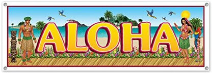 PMU Luau Pennant Banner 12ft x 14in Decoration and Party Accessory (1/pkg)Pkg/1