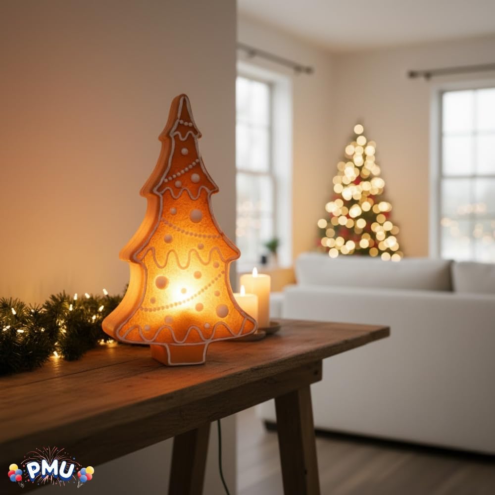 PMU Christmas Light-Up Blow Mold Decorations – Candy Cane, Gingerbread Figures, Mrs. Claus, Noel Candle & Toy Soldier | Illuminated Indoor/Outdoor Holiday Yard Statues with Corded Light