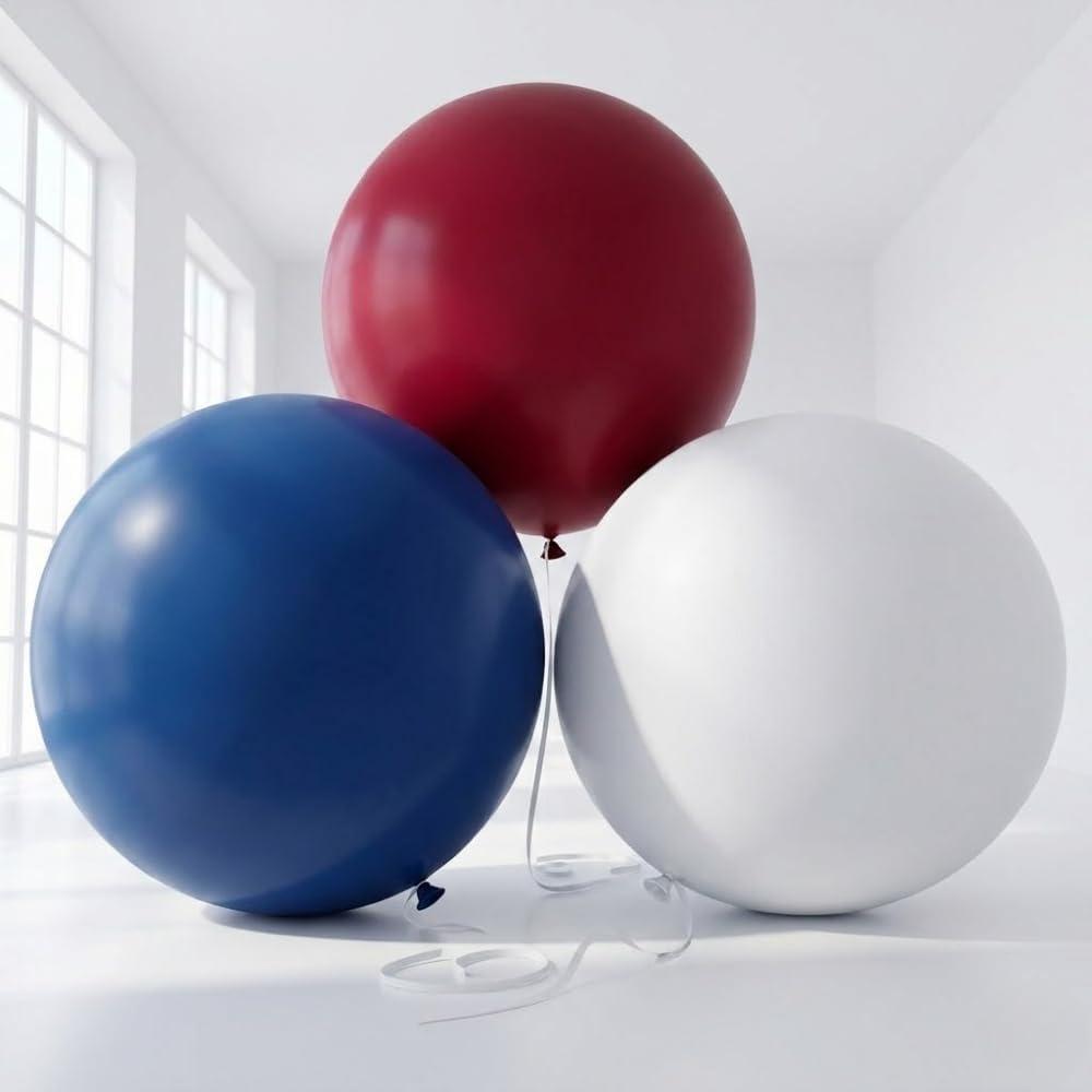 PMU Memorial Day Patriotic Decorations Set – Red White Blue 36" Latex Balloons for Table Decor, 4th of July Party Supplies, Independence Day Decorations