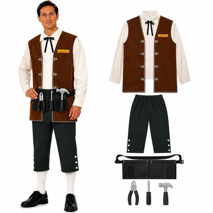 PMU Men's Halloween Costume, Horror Halloween Costume for Men, Hooded Robe