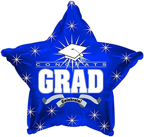 PMU Congrats Grad Cap Balloon, Star 18in Mylar | Graduation Decoration Mylar Balloons | Celebrate Success with Vibrant Graduation Balloons | Balloon Graduation Décor