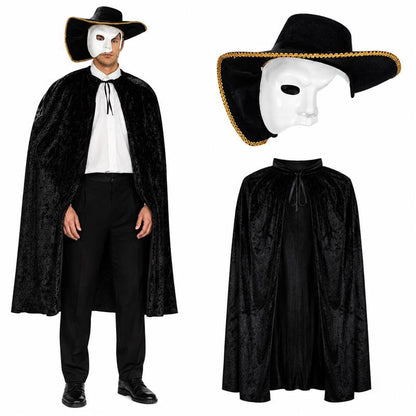 PMU Men's Halloween Costume, Horror Halloween Costume for Men, Hooded Robe