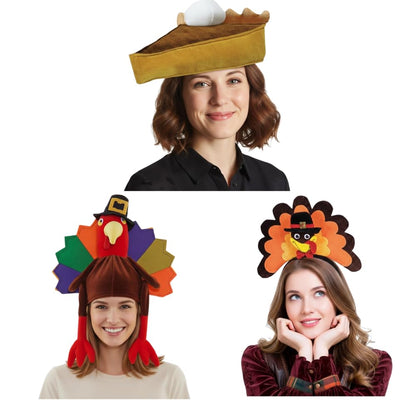 PMU Thanksgiving 3pc Assorted Hats and Headbands Party Costume Accessories