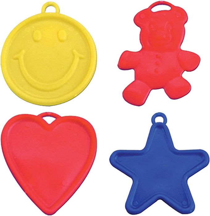 PMU Balloon Weights 8-gram Assorted Shapes and Primary Colors Plastic Balloon Accessory (100/pkg)