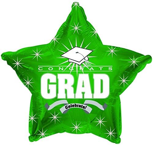 PMU Congrats Grad Cap Balloon, Star 18in Mylar | Graduation Decoration Mylar Balloons | Celebrate Success with Vibrant Graduation Balloons | Balloon Graduation Décor