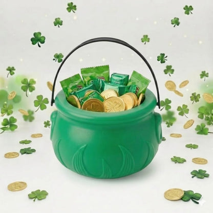 PMU St. Patrick's Day Pot of Plastic Cauldron For St. Patrick's Day Leprechaun & Mardi Gras Party Decoration Supply Accessory